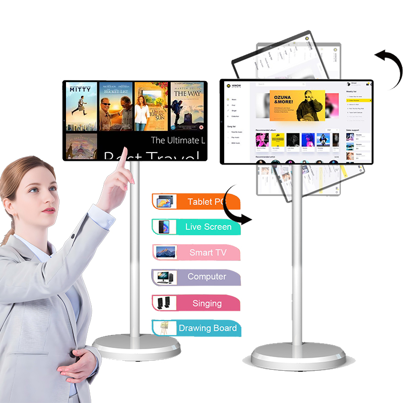 Kids No Education - 21.5インチ ポータブル スマートタブレットテレビ 回転式タッチスクリーンモニター バッテリー内蔵 Androidディスプレイ