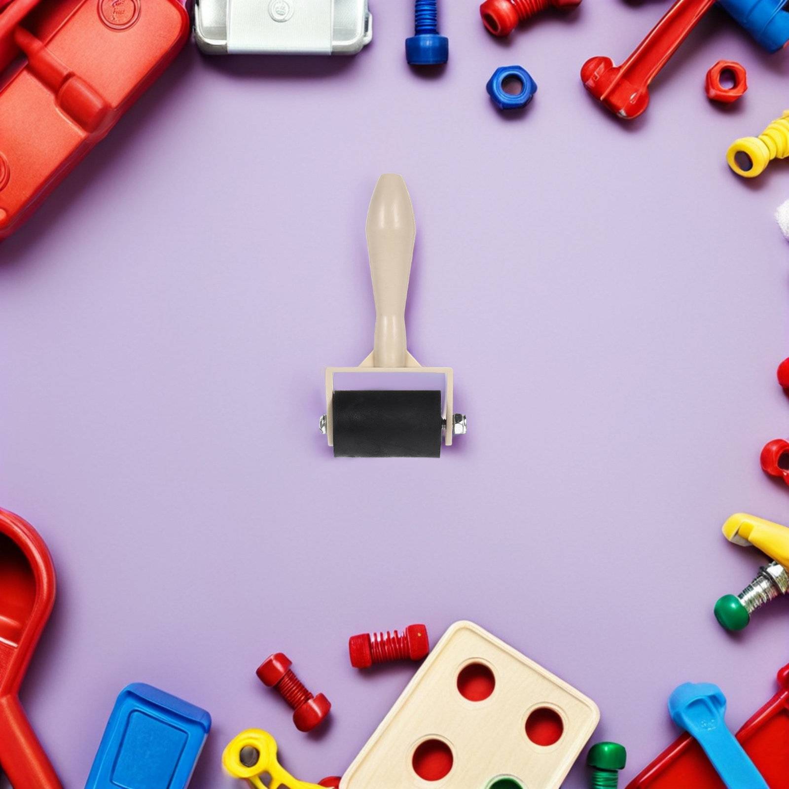 Kids Education Tools - 7個入り教育用版画ブライヤー、子供向けゴムローラーツール、ブロックプリントアートクラフトDIY、家族教室ワークショップ用、滑らかな仕上がり