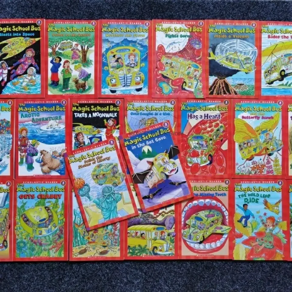Kids Educational Reader - 子供のための魔法のスクールバス科学リーダー、子供たちの読書ストーリーブックセット、教育玩具、新しい、人気、23