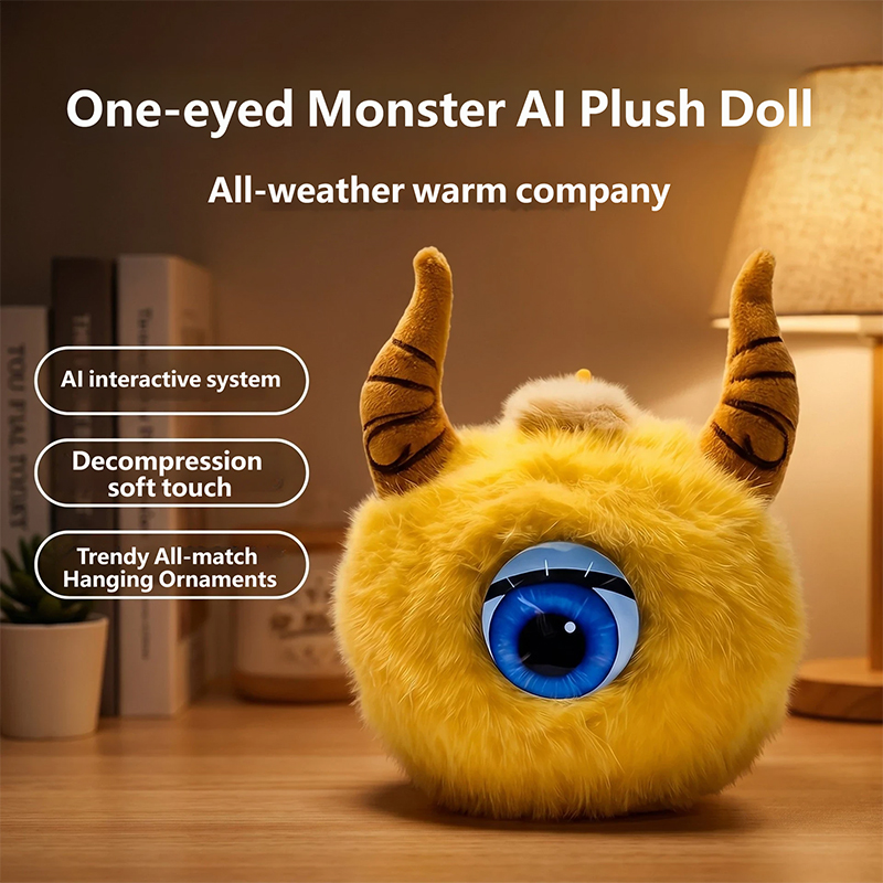 Kids No Education - AIスマートトーキングぬいぐるみ 片目のモンスター インタラクティブ音声チャットドール 充電式 子供の遊び相手 早期教育