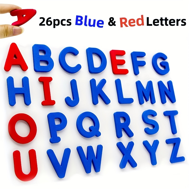 Kids Education Alphabet Numbers - 赤 & 青英語文字磁気ステッカー番号冷蔵庫磁気ステッカーアルファベットスペル教育子供のおもちゃ