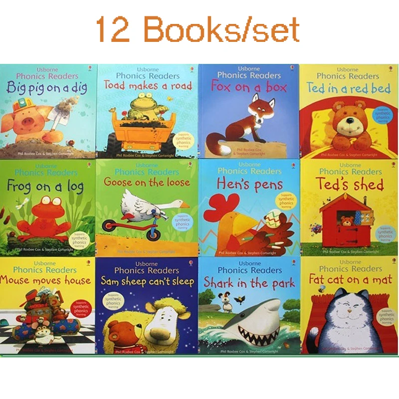 Kids Educational Reader - 12 本 1 セット子供 Usborne ストーリー絵本フォニックスリーダー有名な英語の本子供教育