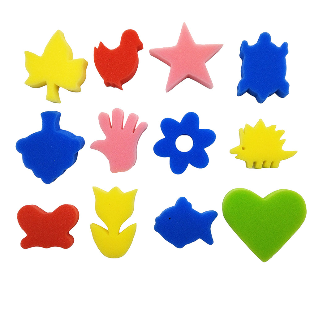 Kids Education Tools - 25個入り 子供向け教育用動物スポンジスタンプ 絵画工作 DIYアート 早期学習 創造性開発ツール