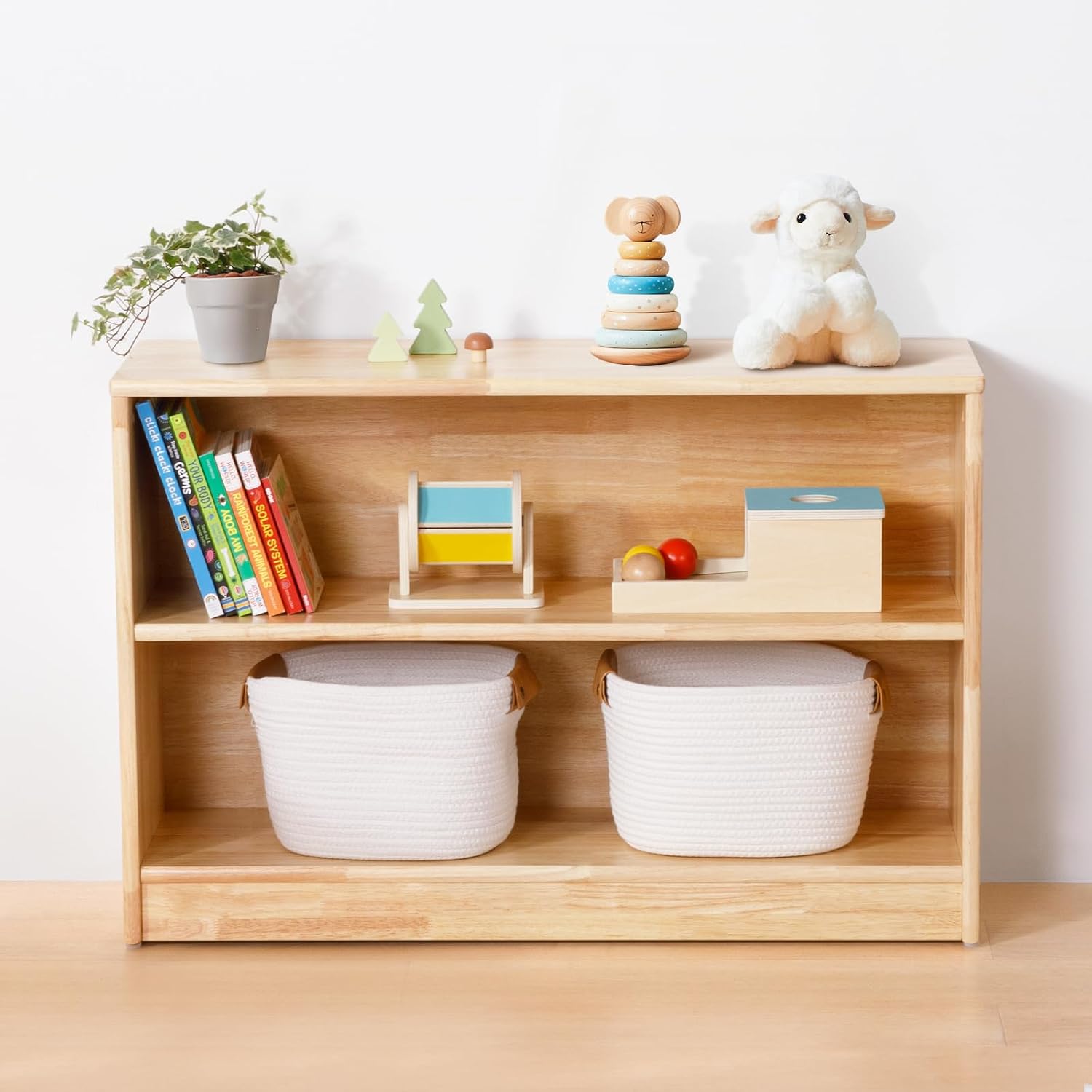 モンテッソーリ式2段おもちゃ収納棚、長さ35.4インチ、厚さ - Montessori Shelf Toy のレビューと価格