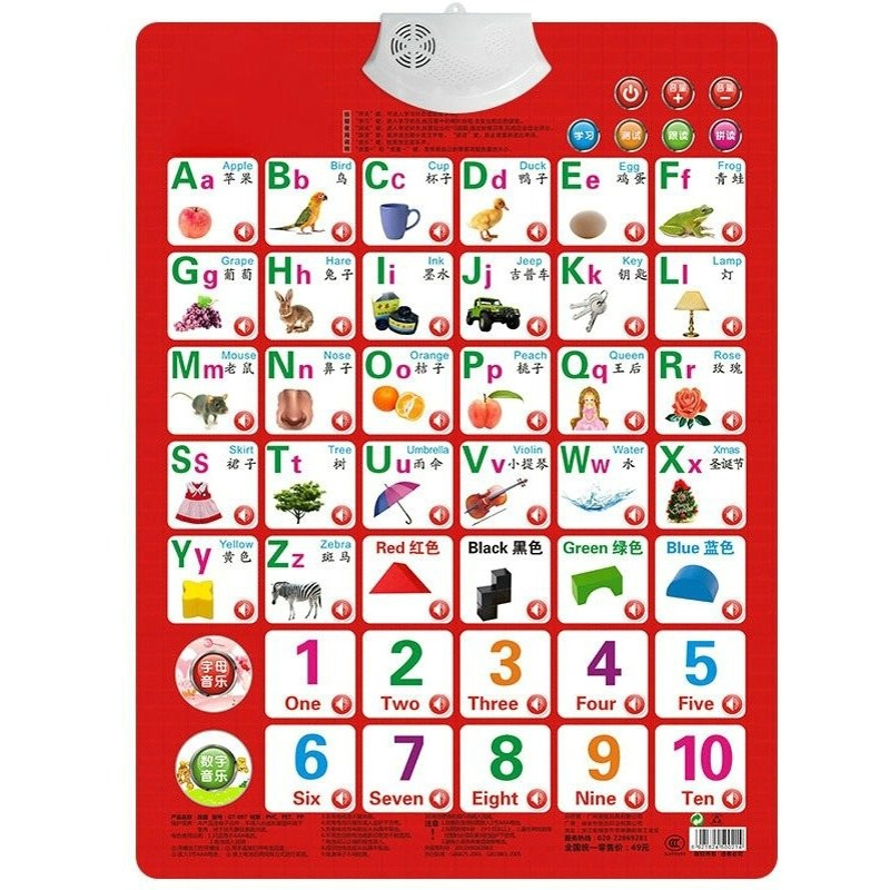 数字を学ぶアルファベットカードブックベビーサウンドウォールチ - Kids Education Alphabet Numbers のレビューと価格