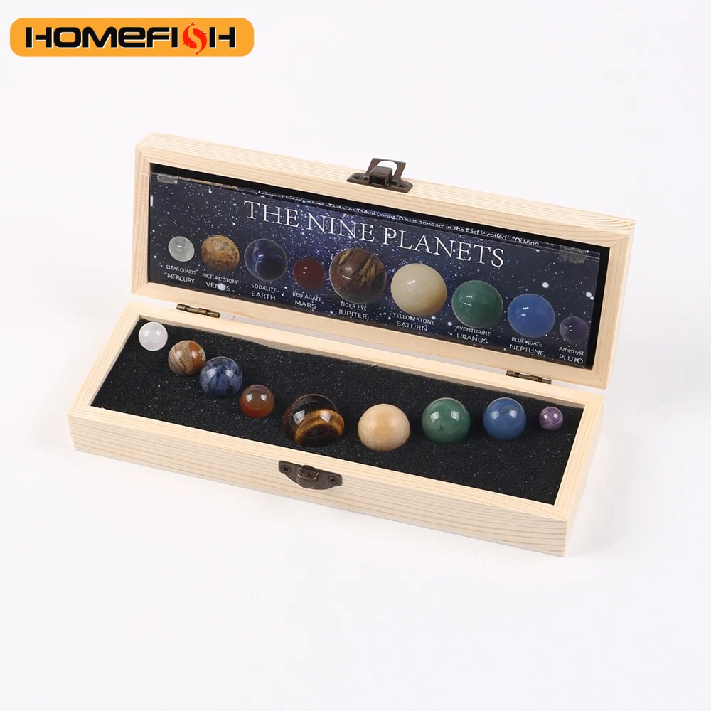太陽系天然水晶宝石セット 9 惑星球体ボールストーン銀河モデ - Solar System Model のレビューと価格