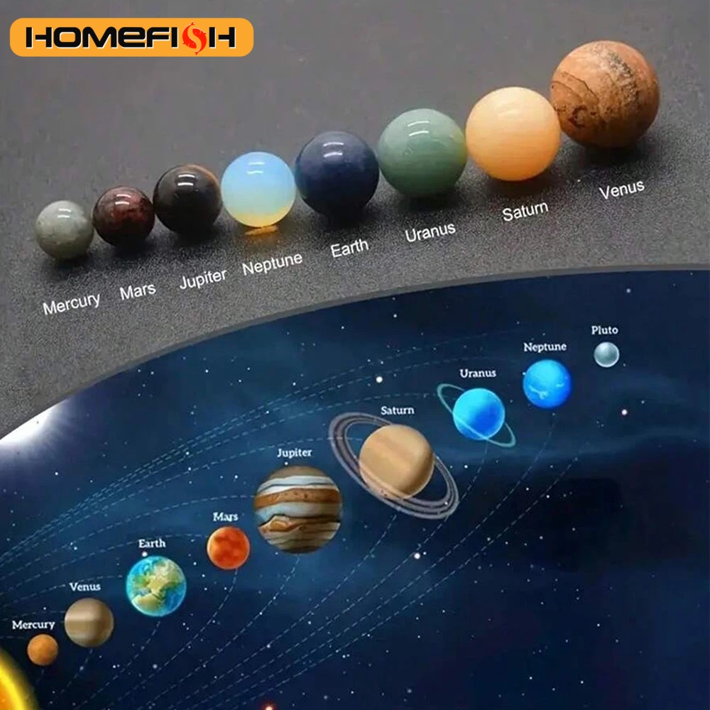 太陽系天然水晶宝石セット 9 惑星球体ボールストーン銀河モデ - Solar System Model のレビューと価格