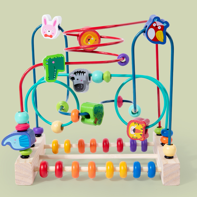 モンテッソーリおもちゃ木製ジェットコースタービーズ迷路そろば - Kids Educational Box のレビューと価格