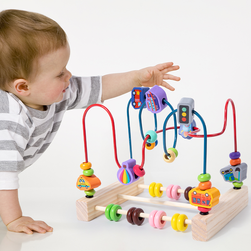 モンテッソーリおもちゃ木製ジェットコースタービーズ迷路そろば - Kids Educational Box のレビューと価格