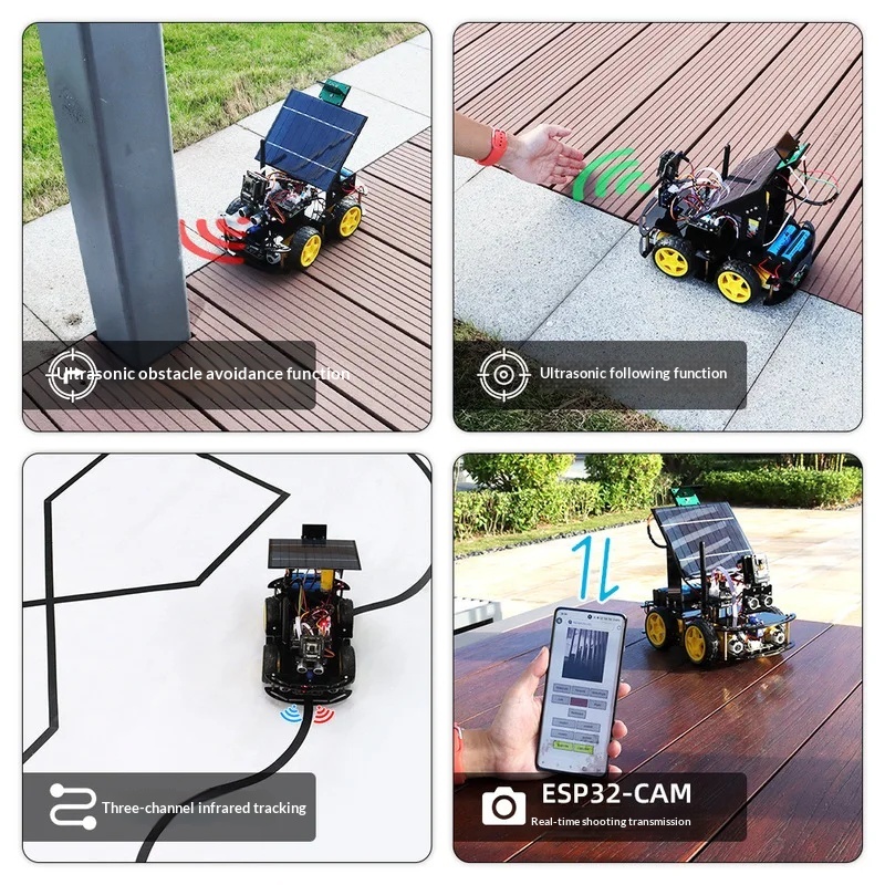ソーラー駆動ESP32 CAMプログラマブルロボットカー、超 - Coding Robot Toy のレビューと価格