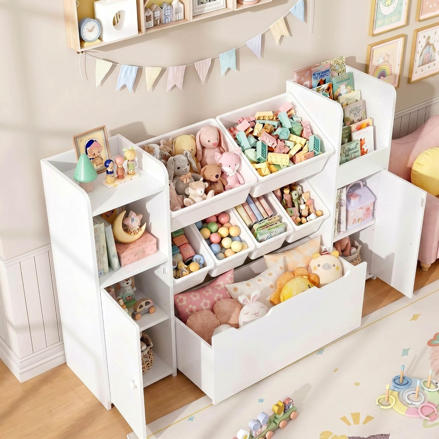 おもちゃ収納オーガナイザー キッズブックシェルフ 55インチ - Montessori Shelf Toy のレビューと価格