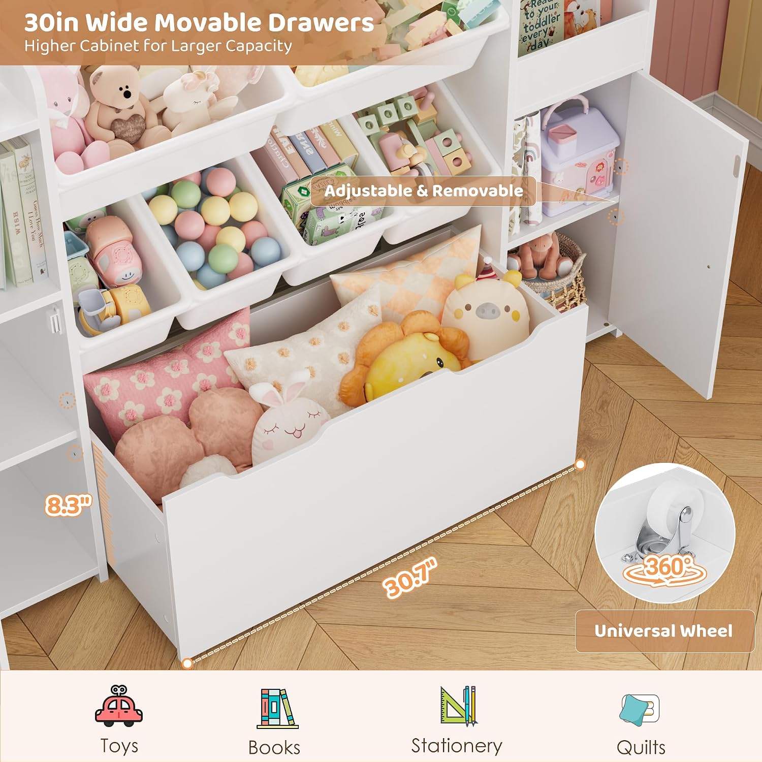 おもちゃ収納オーガナイザー キッズブックシェルフ 55インチ - Montessori Shelf Toy のレビューと価格