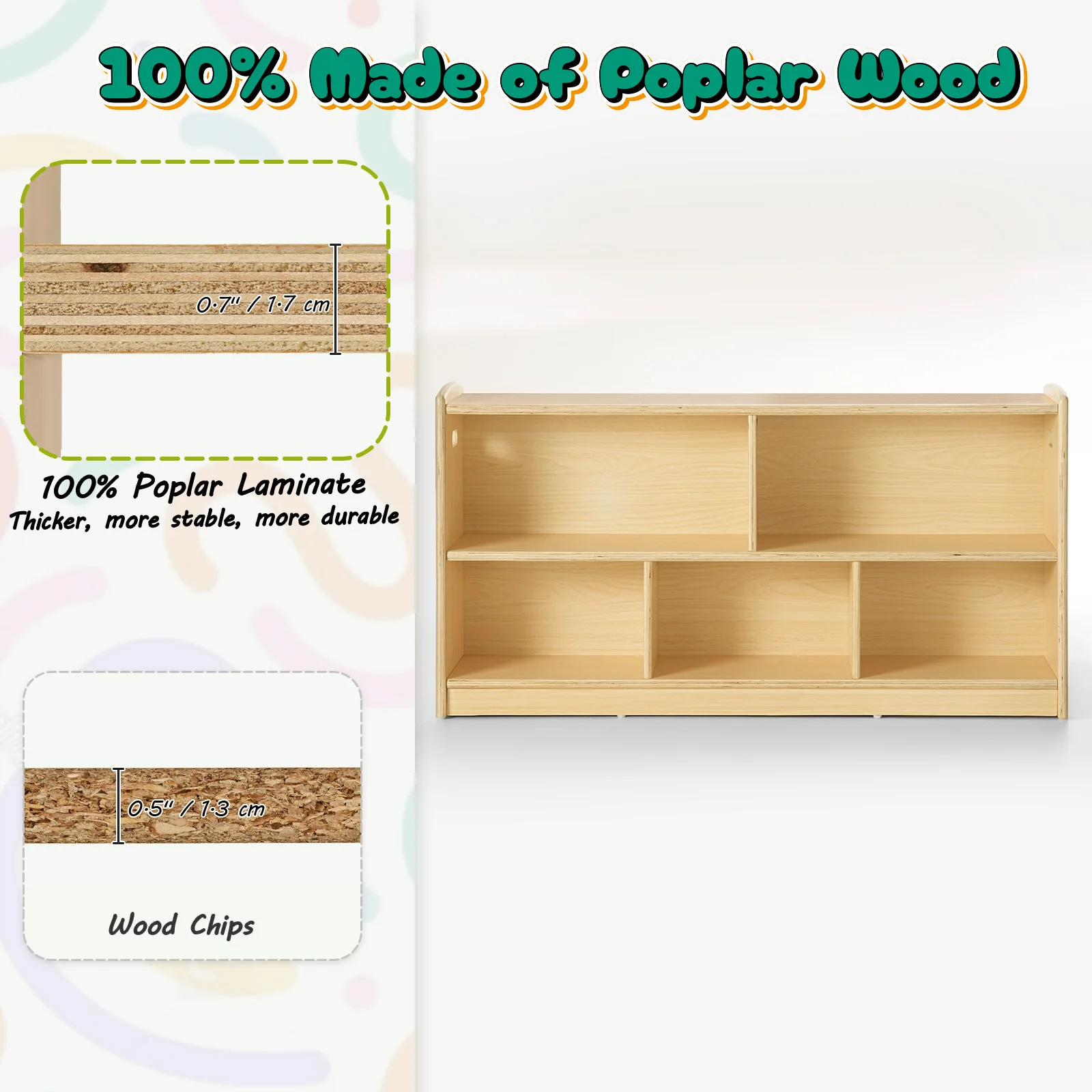 子供用2段木製モンテッソーリキャビネット、幼児部屋の本棚おも - Montessori Shelf Toy のレビューと価格
