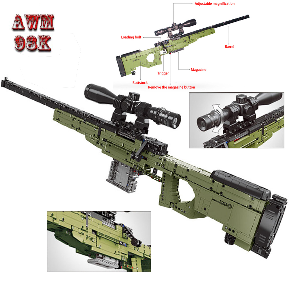 軍事技術リアル武器 AWM スナイパーライフル弾丸銃ビルディ - Kids Education In Germany のレビューと価格