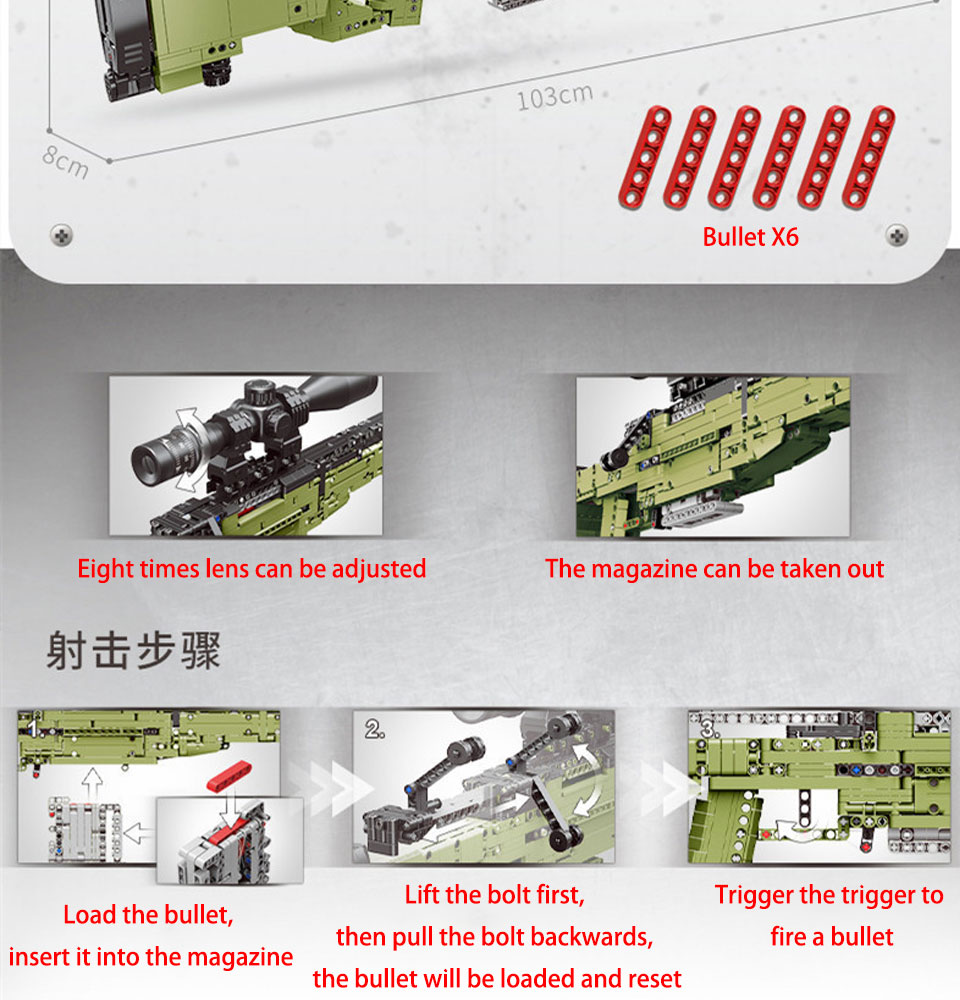 軍事技術リアル武器 AWM スナイパーライフル弾丸銃ビルディ - Kids Education In Germany のレビューと価格