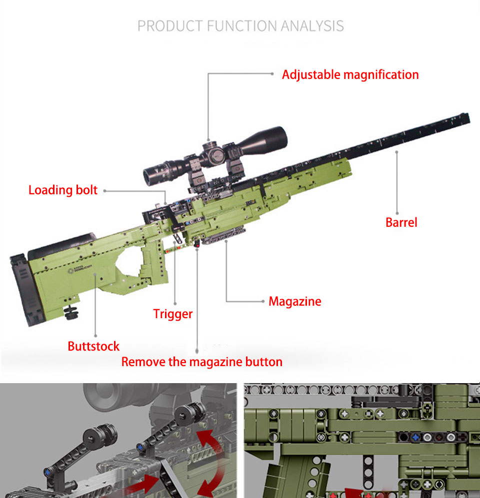 軍事技術リアル武器 AWM スナイパーライフル弾丸銃ビルディ - Kids Education In Germany のレビューと価格