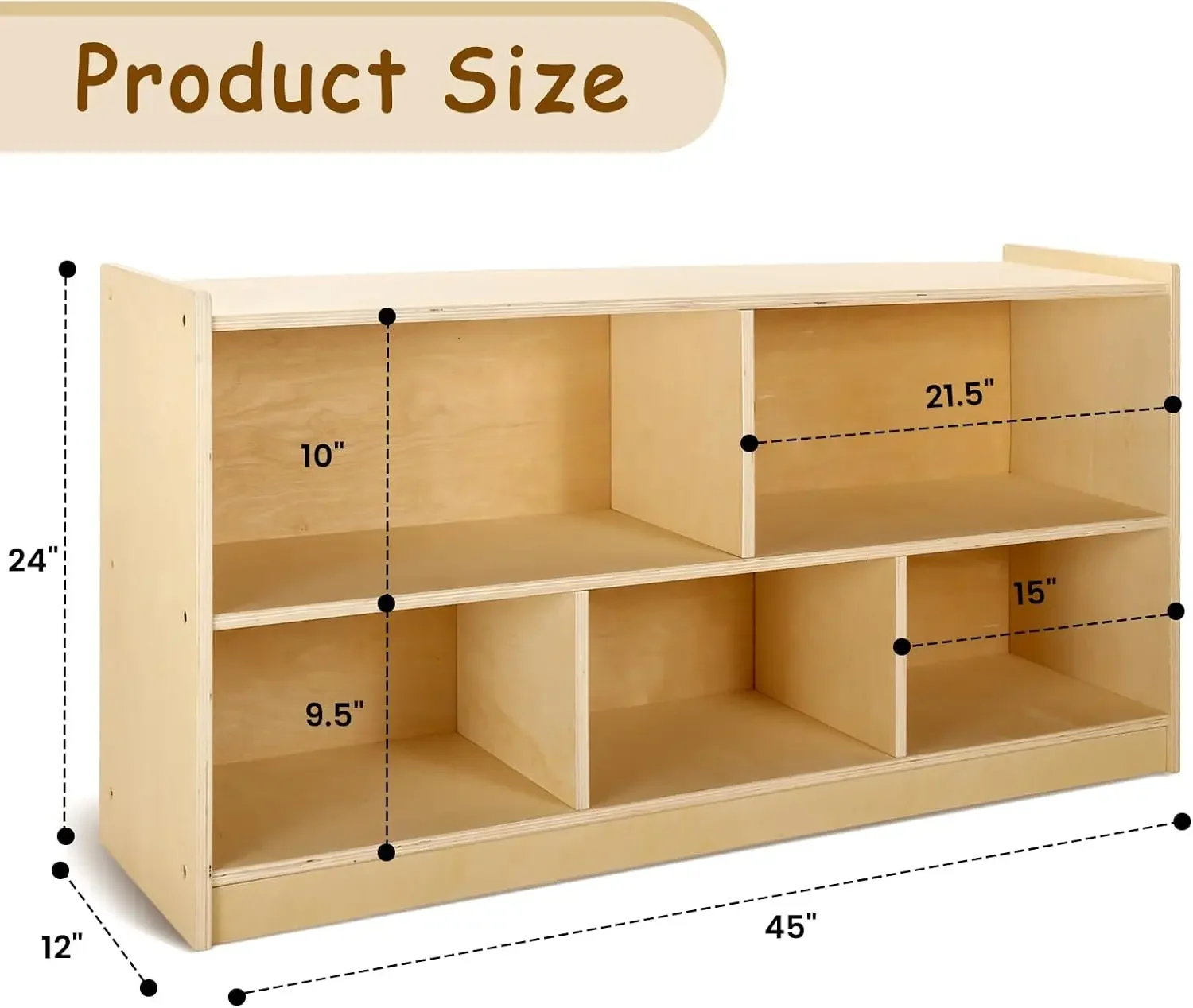 木製収納キャビネット 5段 モンテッソーリ本棚 子供用おもち - Montessori Shelf Toy のレビューと価格