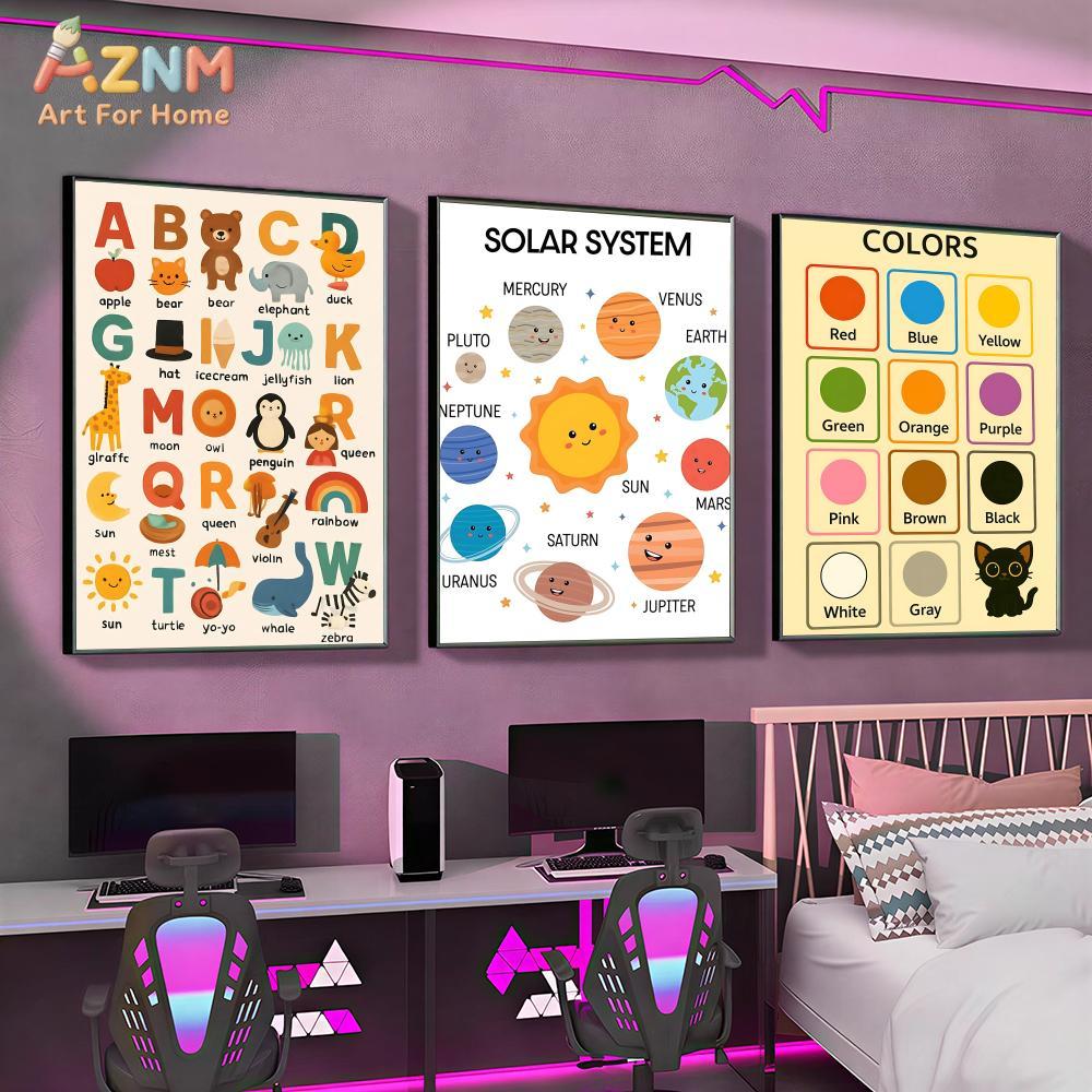 AZNM キッズ教育用キャンバスウォールアートプリント 太陽 - Kids No Education のレビューと価格