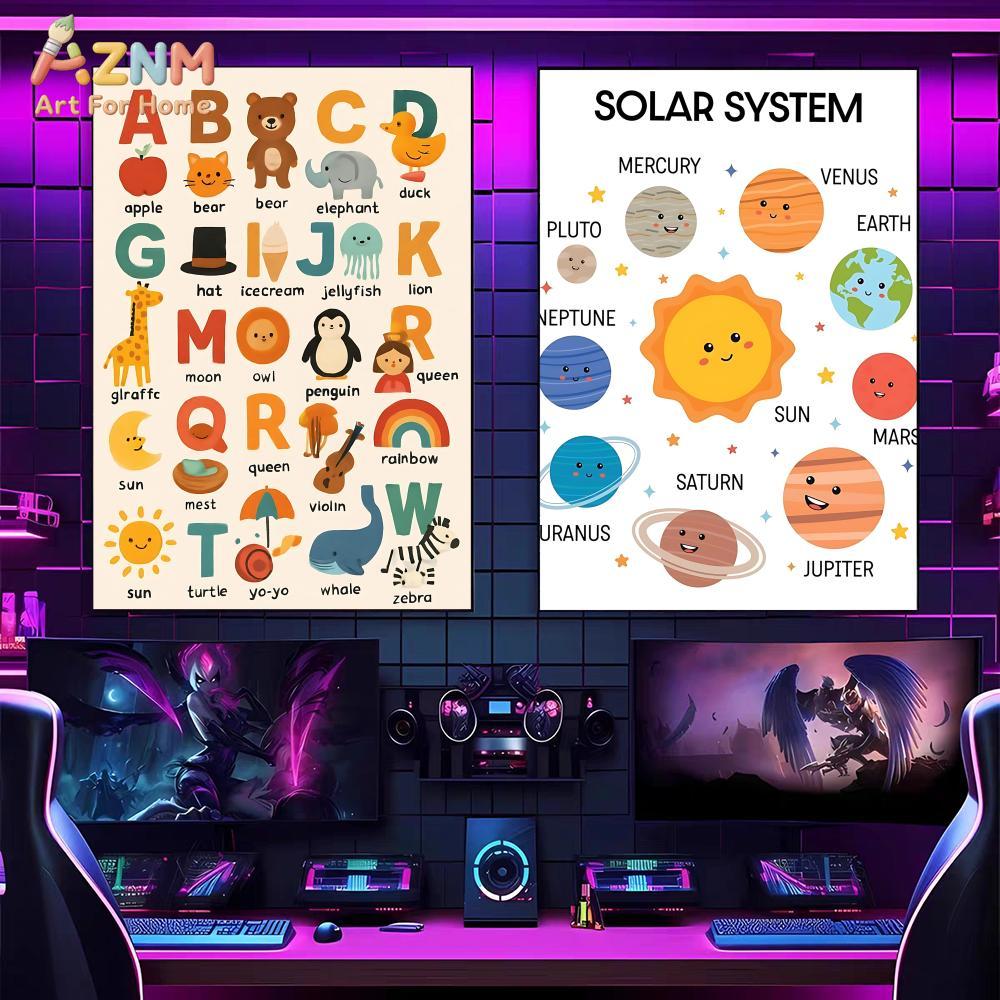 AZNM キッズ教育用キャンバスウォールアートプリント 太陽 - Kids No Education のレビューと価格