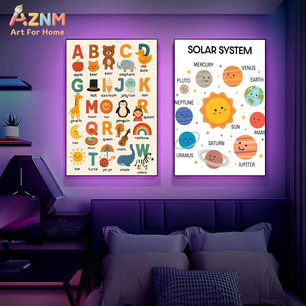 AZNM キッズ教育用キャンバスウォールアートプリント 太陽 - Kids No Education のレビューと価格