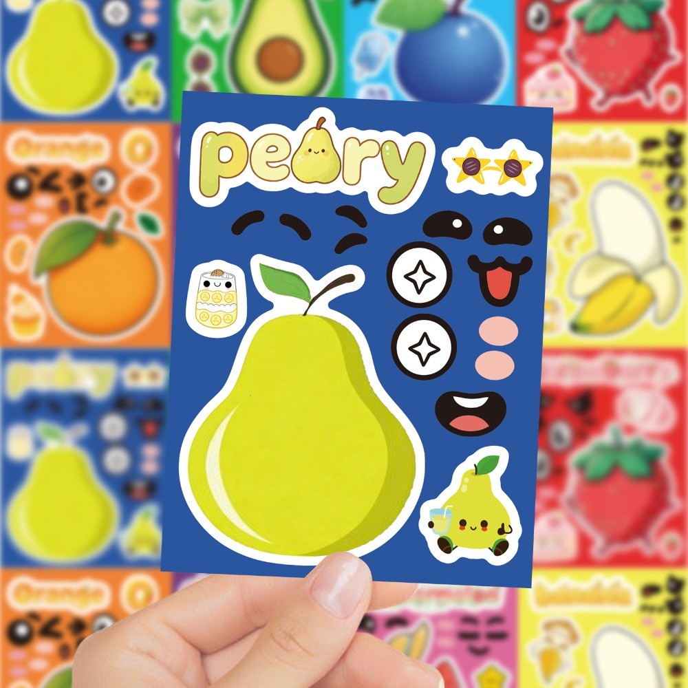 8枚入り 顔をかわいくする漫画フルーツステッカー 防水DIY - Kids Education Store のレビューと価格