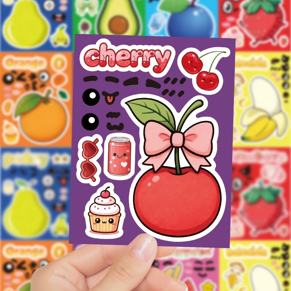 8枚入り 顔をかわいくする漫画フルーツステッカー 防水DIY - Kids Education Store のレビューと価格